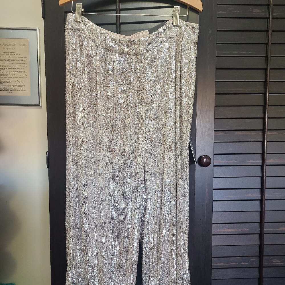 Gold/silver sequin pants